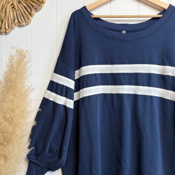 Free People sweatshirt pullover activewear layer casual cozy oversized XL - Picture 3 of 8